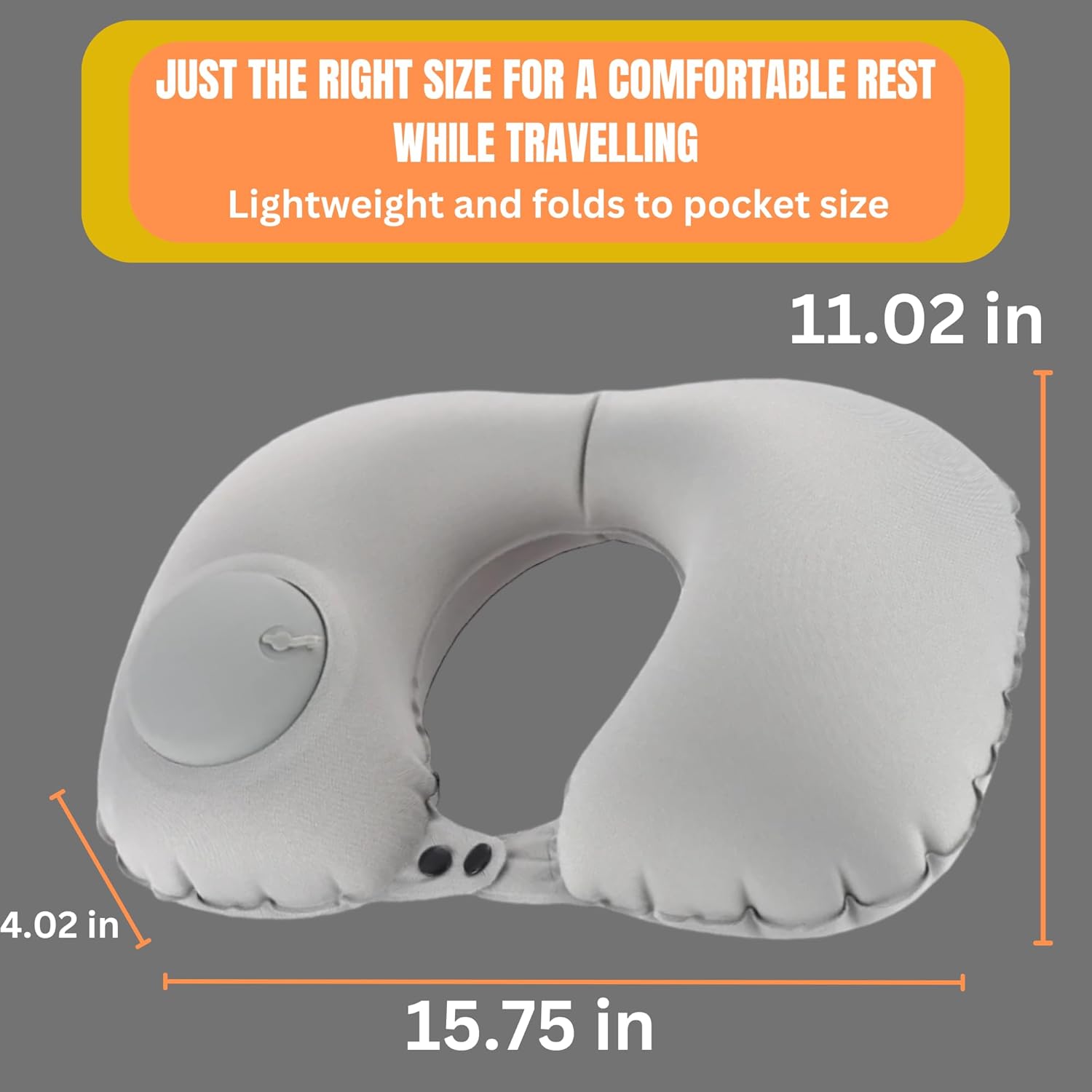 Airplane Pillow - Inflatable Travel Pillow - Airplane Essentials - Travel Neck Pillow - Inflatable Neck Pillow for Traveling - Neck Pillows for Travel - Blow Up Airplane Pillow - Milk Silk TPU