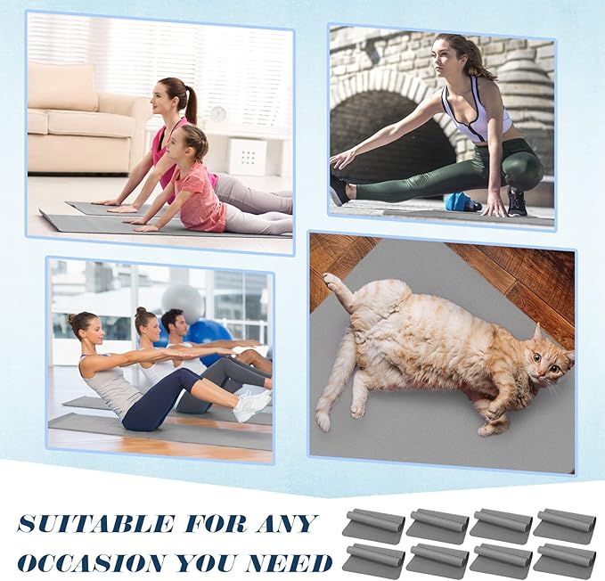 10 Pack Yoga Mats Bulk, 68'' x 24'' x 4mm Thick Yoga Mats for Kids and Adult Gym Mats Bundle Latex Free Exercise Mats with Non Slip Texture for Outdoor Yoga, Pilates or Workout-BubblyBeeBaby