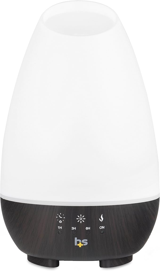 HealthSmart 500ML Essential Oil Diffuser for Large Rooms, Cool Mist Humidifier and Aromatherapy Diffuser, Adjustable Timer, Mist Mode and 7 LED Light Colors, White (Pack of 1)-BubblyBeeBaby