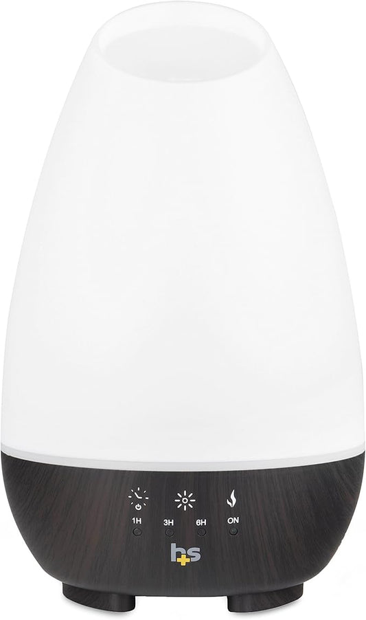 HealthSmart 500ML Essential Oil Diffuser for Large Rooms, Cool Mist Humidifier and Aromatherapy Diffuser, Adjustable Timer, Mist Mode and 7 LED Light Colors, White (Pack of 1)-BubblyBeeBaby