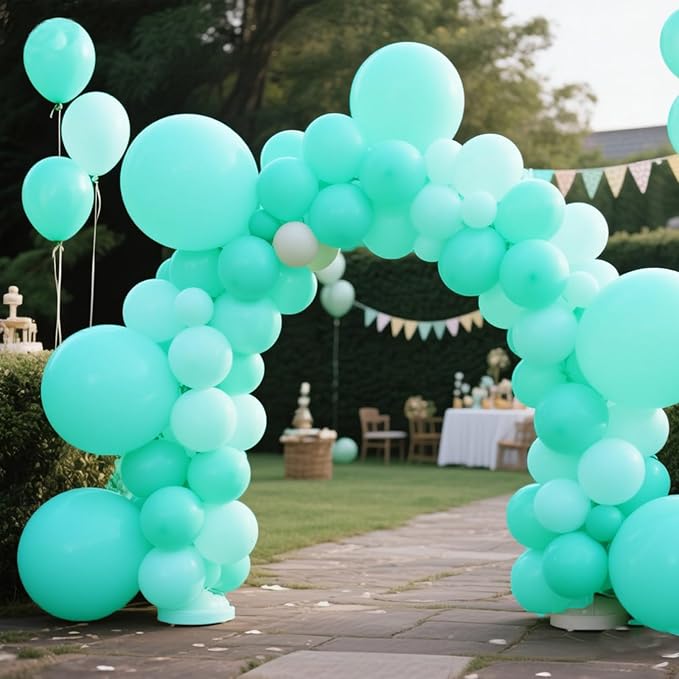 140pcs Cyan Blue Round Balloons Different Sizes 18 12 10 5 Inch Latex Balloons for Arch Decoration Party Balloon Kit for Graduation Birthday Party Wedding Balloon Baby Shower Decoration-BubblyBeeBaby