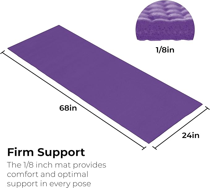 Hello Fit 10-Pack Yoga Mat, 68" x 24" Non Slip Exercise Mat, 4mm Thick Gym Mat for Fitness and Stretching, Bulk Non Toxic Yoga Mats for Schools and Studios-BubblyBeeBaby