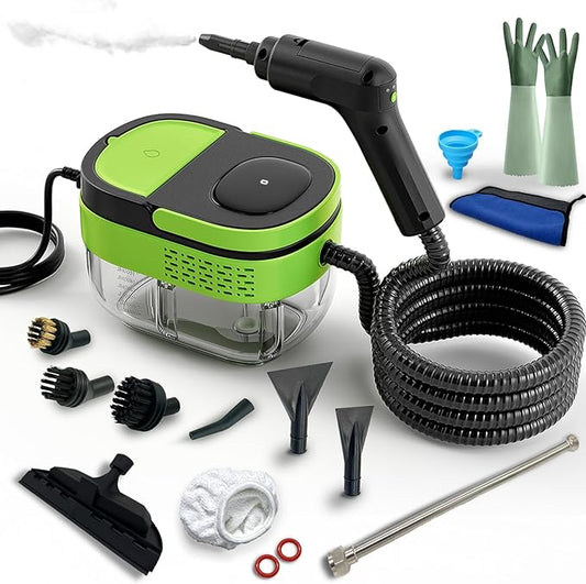 2500W Handheld Steam Cleaner,Portable Car Steamer For Auto Detailing,High-Temperature and Pressure Steam Cleaner For Home, Steam Cleaning Machine for Furniture,Kitchen,Grout,Floor,Tile (09-Green)-BubblyBeeBaby