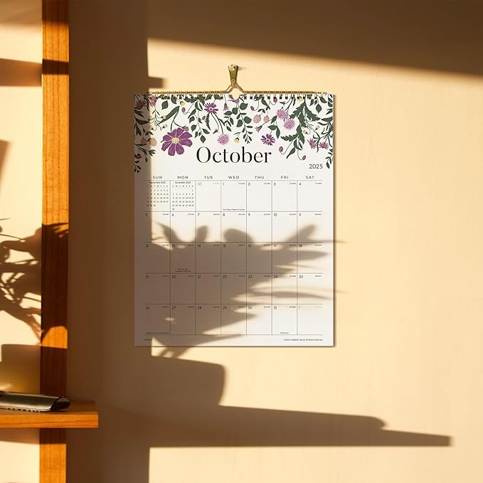 2025 Wall Calendar, Calendar 2025, Floral Design Wall Calendar with Thick Paper, 18 Months Runs From July 2025 - December 2026, 12" x 15", Twin-Wire Binding, Perfect for Planning (Flower)-BubblyBeeBaby