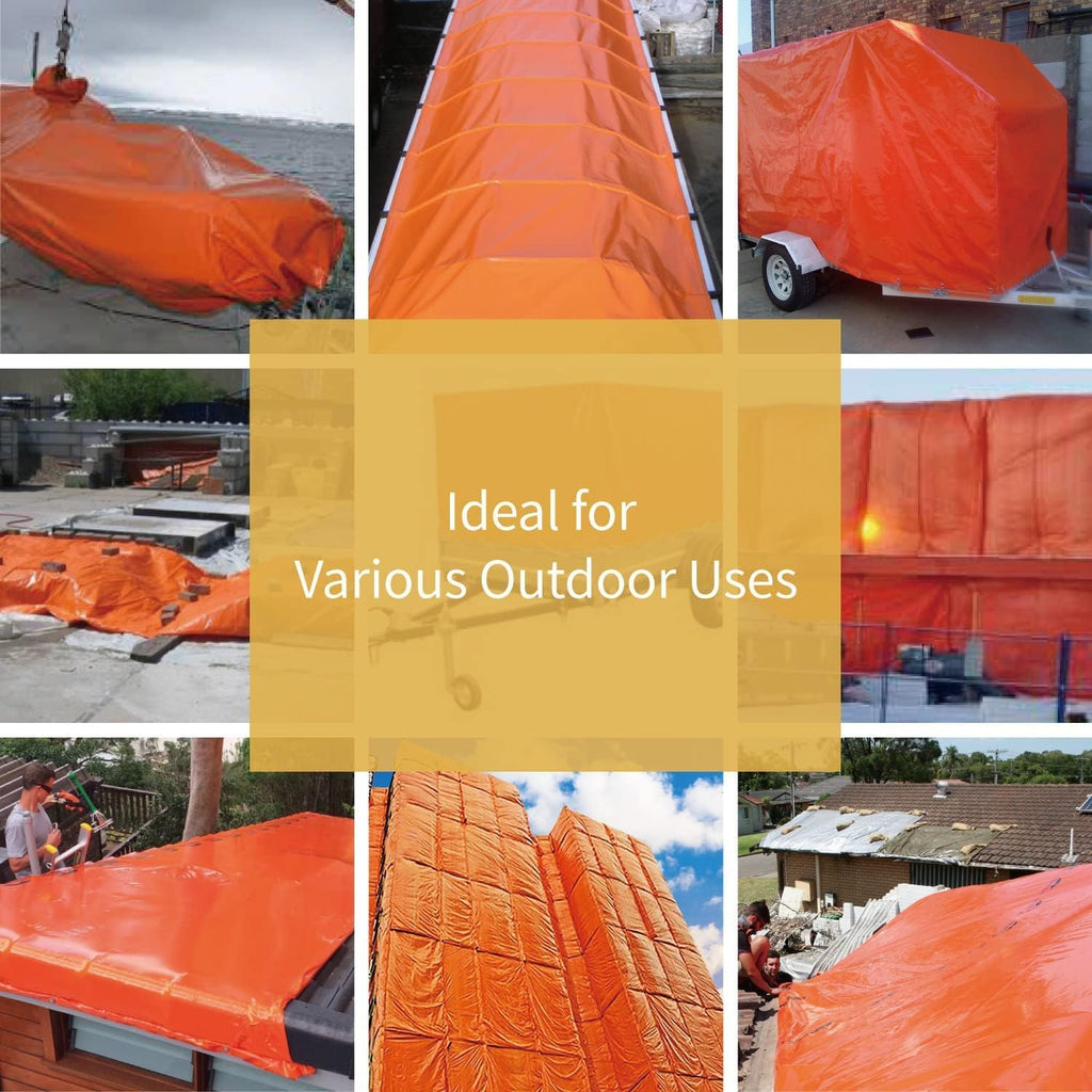 GUARD SHIELD Orange Tarp 10x20 Feet Tarps High Visibility Outdoor Poly Cover Lightweight 6mil
