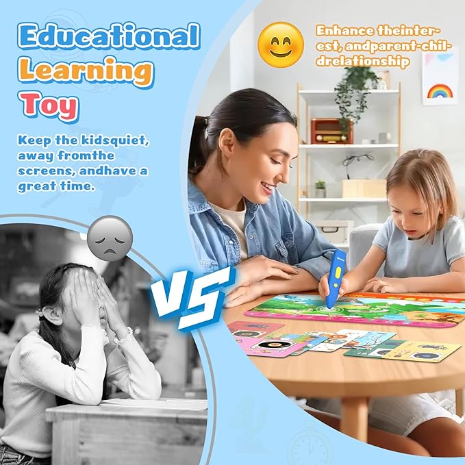 Interactive Search and Find Activity Books for Kids Ages 3-5, Toddler Travel Games Toys for Car Airplane, Road Trip Activities for Kids 4-8, Educational Preschool Learning Toys Gift with a Talking Pen-BubblyBeeBaby