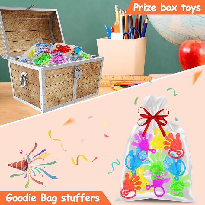 24 PCS Sticky Hands for Kids Party Favors Treat Gift Egg Filler Goodie Bag Stuffer Treasure Box Toy Classroom Carnival Prizes Student Mini Bulk Pinata Slap Hand Sensory Fidget Stretchy Toy Halloween-BubblyBeeBaby