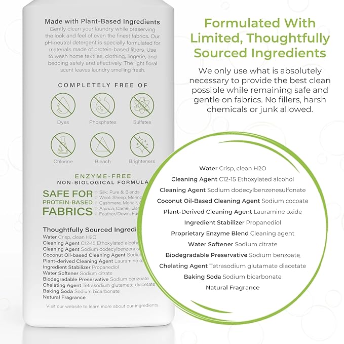 Heritage Park Silk & Wool Spring Magnolia Floral Scent, pH-Neutral Laundry Detergent - Enzymes-Free, Ultra Concentrated (4 fl oz Trial Size)-BubblyBeeBaby