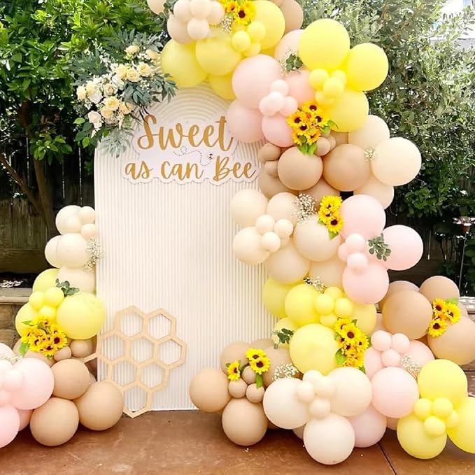 140pcs Yellow Round Balloons Different Sizes 18 12 10 5 Inch Latex Balloons for Arch Decoration Party Balloon Kit for Graduation Birthday Party Wedding Balloon Baby Shower Decoration-BubblyBeeBaby