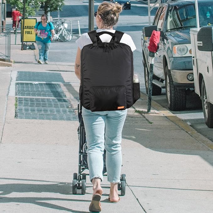 Mactso Stroller Travel Bag Compatible with GB Pockit Air Plus All Terrain and GB Pockit + All City, Lightweight Stroller Travel Backpack for Airplane (Black, L)-BubblyBeeBaby