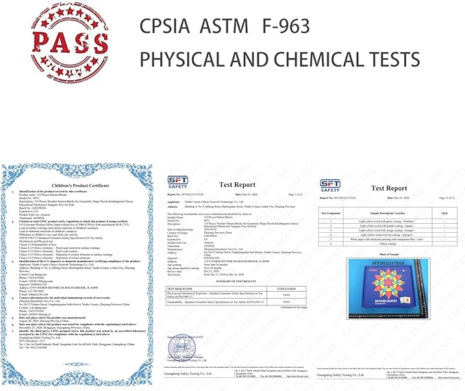 155 Pcs Wooden Pattern Blocks Set Geometric Shape Puzzle Kindergarten Classic Educational Montessori Tangram Toys for Kids Ages 4-8 with 24 Pcs Design Cards-BubblyBeeBaby