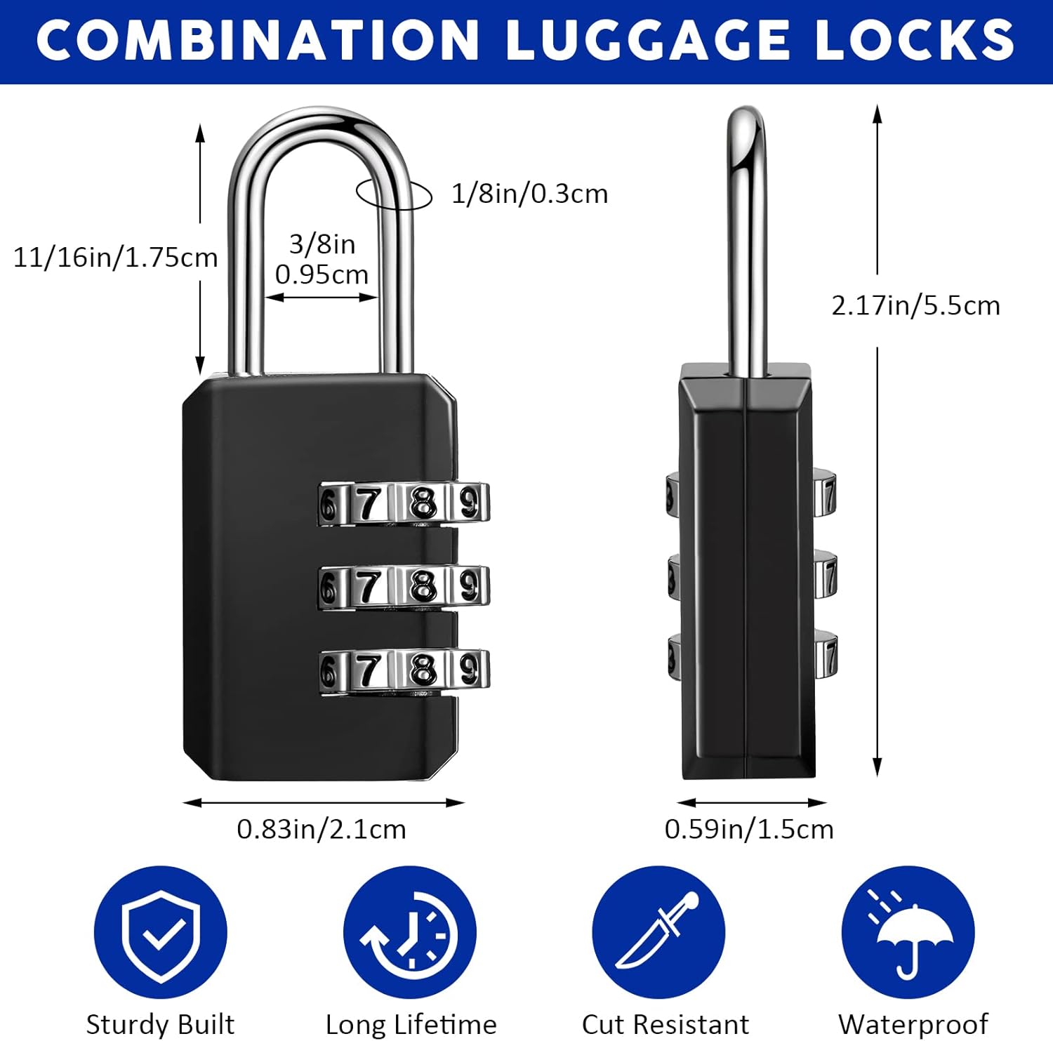 Chumia 32 Pack 3 Digit Combination Lock Small Combo Locks Waterproof Luggage Number Padlock for Backpack Suitcases Traveling Toolbox School Gym Employee Locker