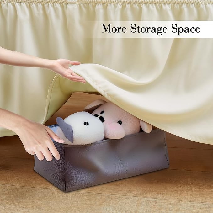 Horbaunal 2 Pack Crib Skirt & Crib Bed Sheet Set, Cream Crib Bed Skirt 28" x 52" with 14" Drop Dust Ruffle, Soft Microfiber Toddler Bedskirt Nursery Bedding Skirt for Baby Girls and Boys-BubblyBeeBaby