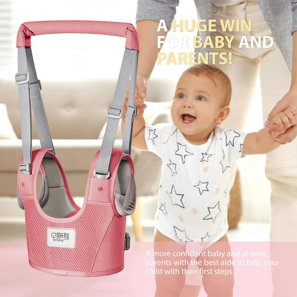 Baby Walking Harness-Handheld Assistant Belt- Toddler Infant Walking Aid for Trainer & Support 7-24 Month Old (summer-pink-1817)