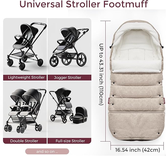 Momcozy Stroller Footmuff | Universal, Weather-Proof, Warm Stroller Bunting Bag | Extendable Winter Cover | Adjustable Buckle-BubblyBeeBaby