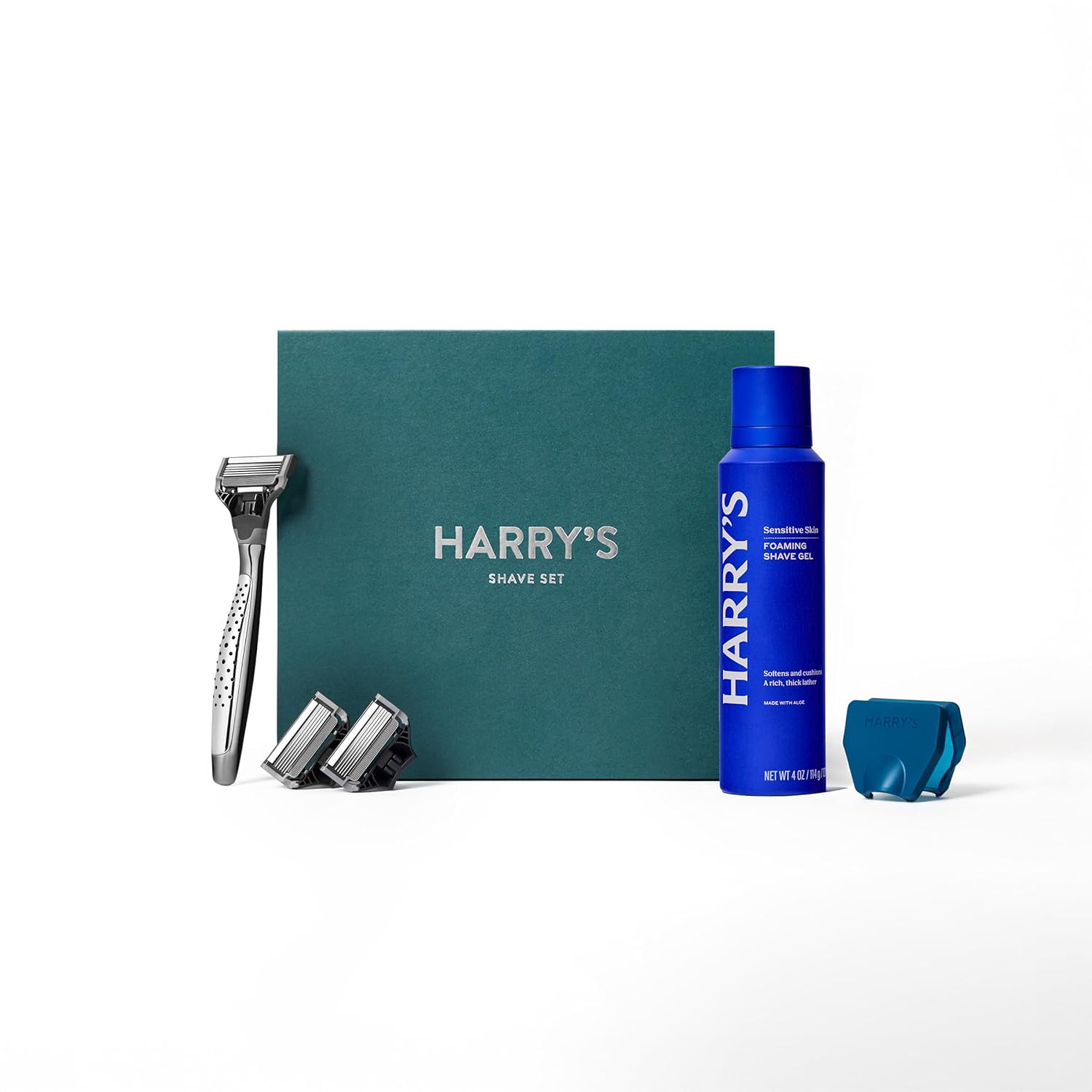 Harry's Shaving Kit for Men - Razor Handle, 5 Razor Blade Refills, Foaming Shave Gel, and Travel Blade Cover - Craft Edition