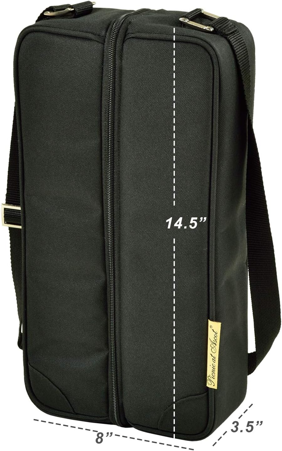 Picnic at Ascot Insulated Wine Tote with 2 Wine Glasses, Napkins and Corkscrew -Designed & Assembled in the USA