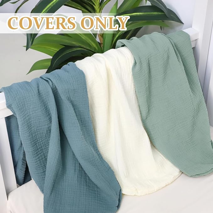 Hooyax Muslin Baby Lounger Cover, 100% Cotton Durable Newborn Lounger Cover, Soft and Breathable Infant Lounger Cover for Boys Girls, Covers Only (Yellow)-BubblyBeeBaby