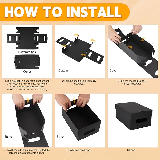 10PCS Photo Storage Box for 4"x6" Photos,10.2“ x 6.5“ x 4.7“ Picture Box Store and Protect Pictures,Documents Black-BubblyBeeBaby