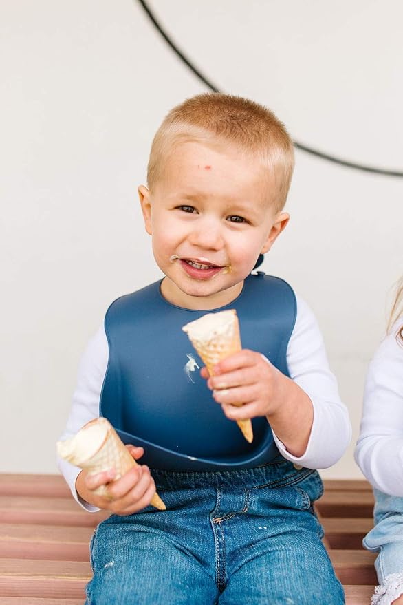 Loulou Lollipop Soft, Waterproof Silicone Feeding Bib-BubblyBeeBaby