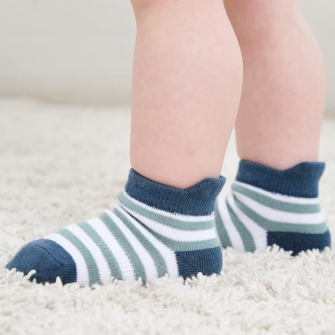 Zaples Baby Non Slip Grip Ankle Socks with Non Skid Soles for Infants Toddlers Kids Boys Girls-BubblyBeeBaby
