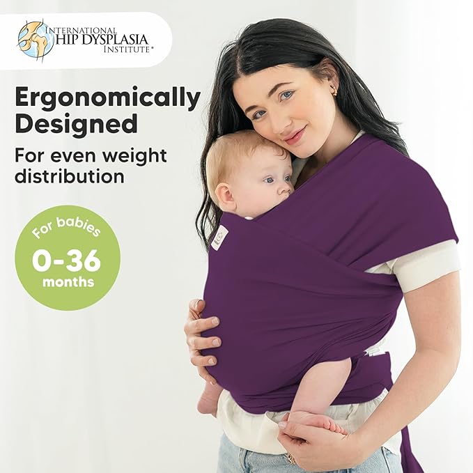 KeaBabies Baby Wrap Carrier - All in 1 Original Baby Carrier Newborn to Toddler Sling, Easy to Wear, Hands Free Bonding, Lightweight, Breathable Infant Wraps (Royal Purple)-BubblyBeeBaby