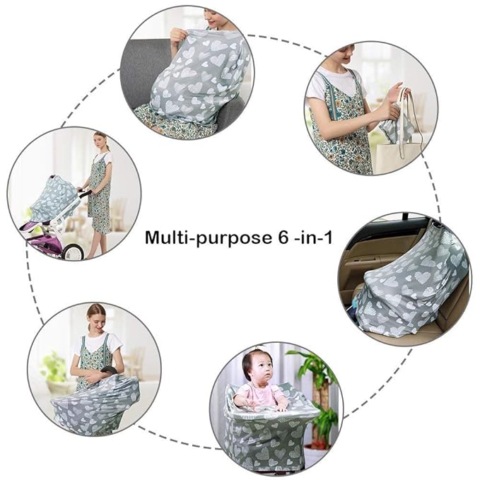 Yoofoss Nursing Cover Breastfeeding Scarf - Baby Car Seat Covers, Infant Stroller Cover, Strechy Carseat Canopy for Boys and Girls-BubblyBeeBaby