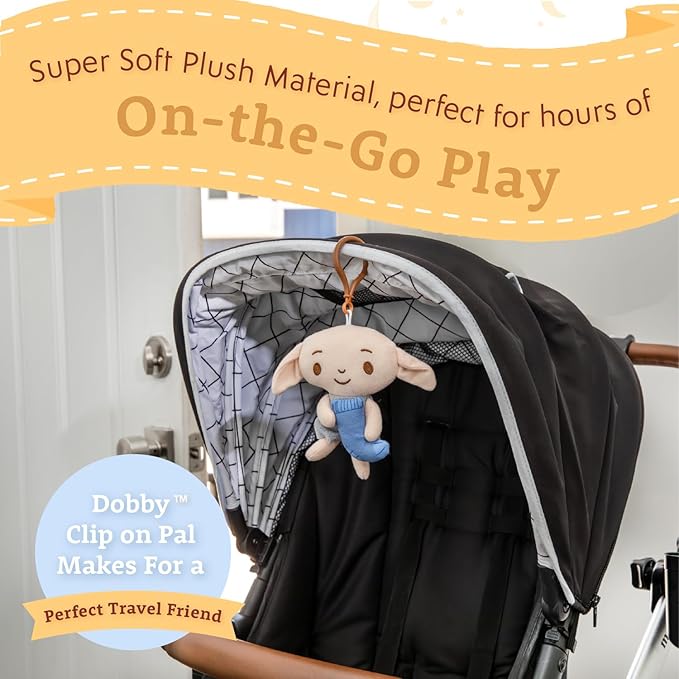 Harry Potter Dobby Plush Clip On Sensory Toys for Toddlers 1-3, Halloween Baby Toys & Learning Toys for Kids, Soft Elf Plushie Baby Halloween Toys-BubblyBeeBaby