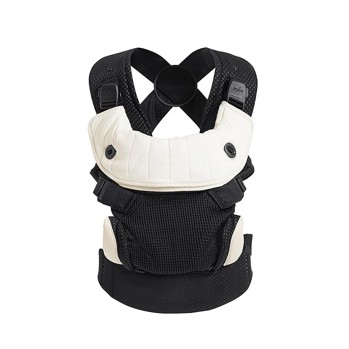 Joie Savvy Lite Air 3-in-1 Baby Carrier – Lightweight, Ergonomic Baby Carrier with 3 Carry Positions, Breathable Fabric, Padded Straps, and Lumbar Support (Jet)-BubblyBeeBaby