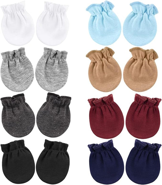 BQUBO Newborn Infant Toddler Mittens No Scratch Cotton Elastic Wrist Gloves Hypoallergenic for 0-6 Months Baby Boys Girls-BubblyBeeBaby