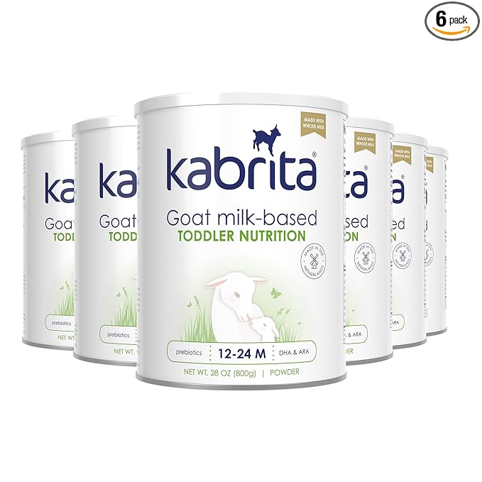 Kabrita Goat Milk Toddler Nutrition, 12-24 Months - Easy to Digest, Contains Vitamin D, Calcium, Iron, DHA, Non-GMO - Gentle on Sensitive Tummies - Supports Gut Health & Sleep - 28oz (Pack of 6)-BubblyBeeBaby