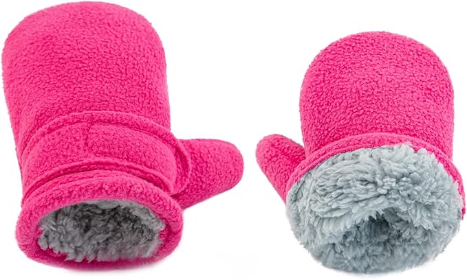 BAVST Baby Toddler Winter Mittens Girls Warm Fleece Lined Gloves Kids Sherpa Lined Mittens for Boys-BubblyBeeBaby