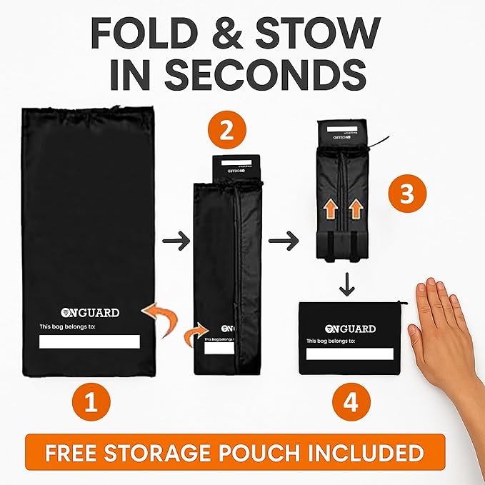 ONGUARD Waterproof Single and Double Stroller Bag for Airplane - Travel Stroller Cover for Air Travel and Storage - Gate Check Bag Backpack- Baby Airplane Essentials - Black-BubblyBeeBaby