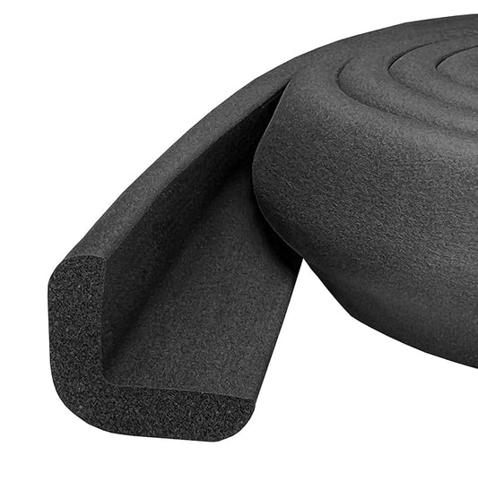 Kidkusion Baby Proof Edge Guards for Safety | Made in The USA | 24 Feet | Black | Edge Protectors for Furniture, Tables, Fireplaces | Heavy Duty Tape Included-BubblyBeeBaby