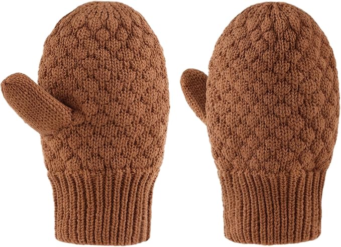 Baby Knit Mittens Toddler Boys Girls Gloves Winter Infant Newborn No Scratch Mitten 0-3 Years-BubblyBeeBaby