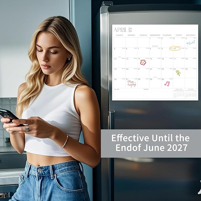 2025-2027 Magnetic Fridge Calendar 21 Monthly Magnetic Calendar for Refrigerator Planner Runs from October 2025 Until June 2027 Easy Organizing Markers Tearable (Simplicity)-BubblyBeeBaby