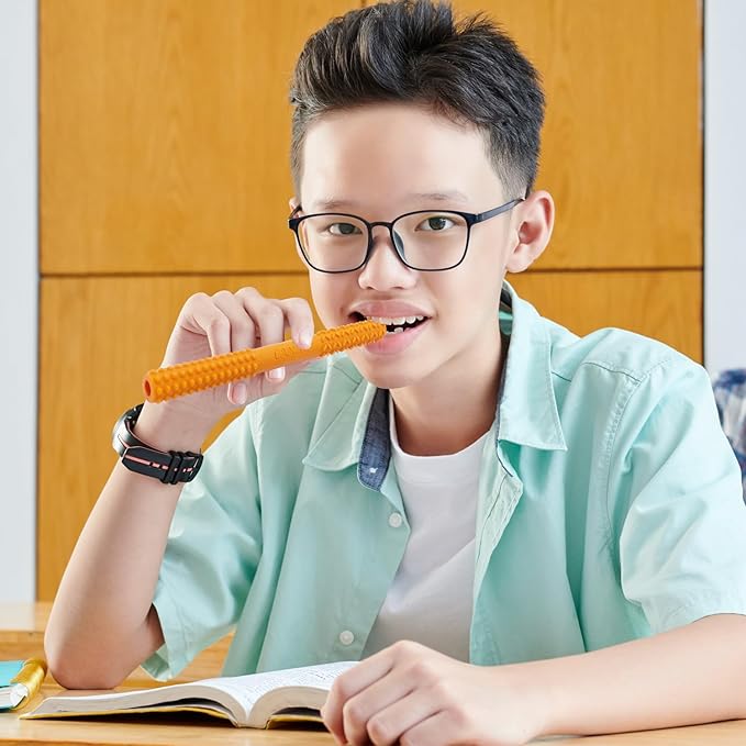 Hollow Chew Tubes Sensory Chew Toys for Autistic Children(2 Pack), Alt. to Chew Necklaces for Sensory Kids, Teething, Oral Motor Stimulation, ADHD, SPD - Teether Toys-BubblyBeeBaby