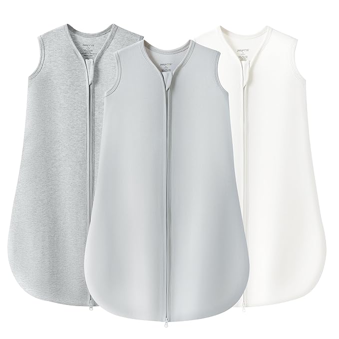 JELLYMONI Baby Sleep Sack 18-24 Months 100% Cotton Wearable Blanket, 0.5 TOG Soft Lightweight Toddler Sleeping Sack 3 Pack 2-Way Zipper Newborn Sleep Sacks-BubblyBeeBaby