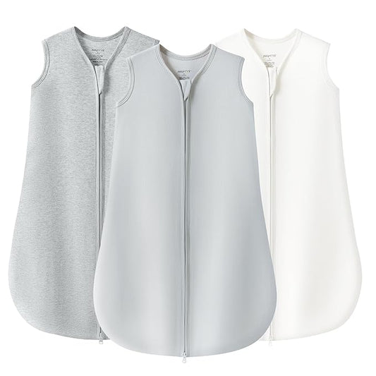 JELLYMONI Baby Sleep Sack 18-24 Months 100% Cotton Wearable Blanket, 0.5 TOG Soft Lightweight Toddler Sleeping Sack 3 Pack 2-Way Zipper Newborn Sleep Sacks-BubblyBeeBaby