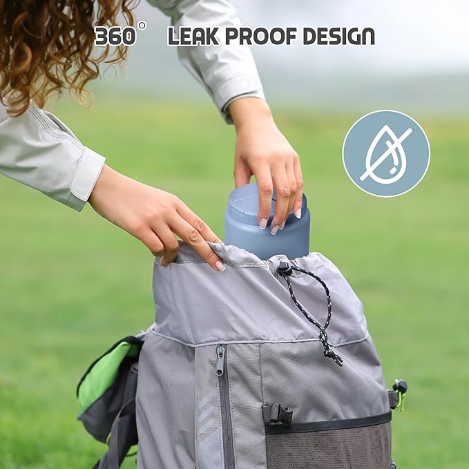 26oz Soup Thermo for Hot Food Kids with Buckle Lid Insulated Vacuum Food Jar Wide Mouth Leakproof Stainless Steel Lunch Container (Blue)-BubblyBeeBaby