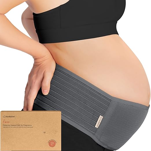KeaBabies Maternity Belly Bands for Pregnant Women - Soft & Breathable Pregnancy Belly Support Band, Adjustable Maternity Belt for Back, Pelvic Support, Comfortable, Easy to Use (Mystic Gray, M/L)-BubblyBeeBaby