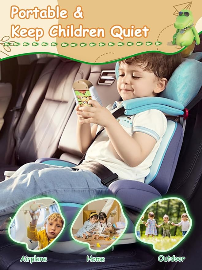 16-Piece Rotating Puzzles for Kids 4-6, Toddlers Puzzles 2-4, Road Trip, Airplane Activities Game, Travel Toys - Brain Teaser, Fine Motor Skills - Birthday Gifts Boys & Girls - Animals-BubblyBeeBaby