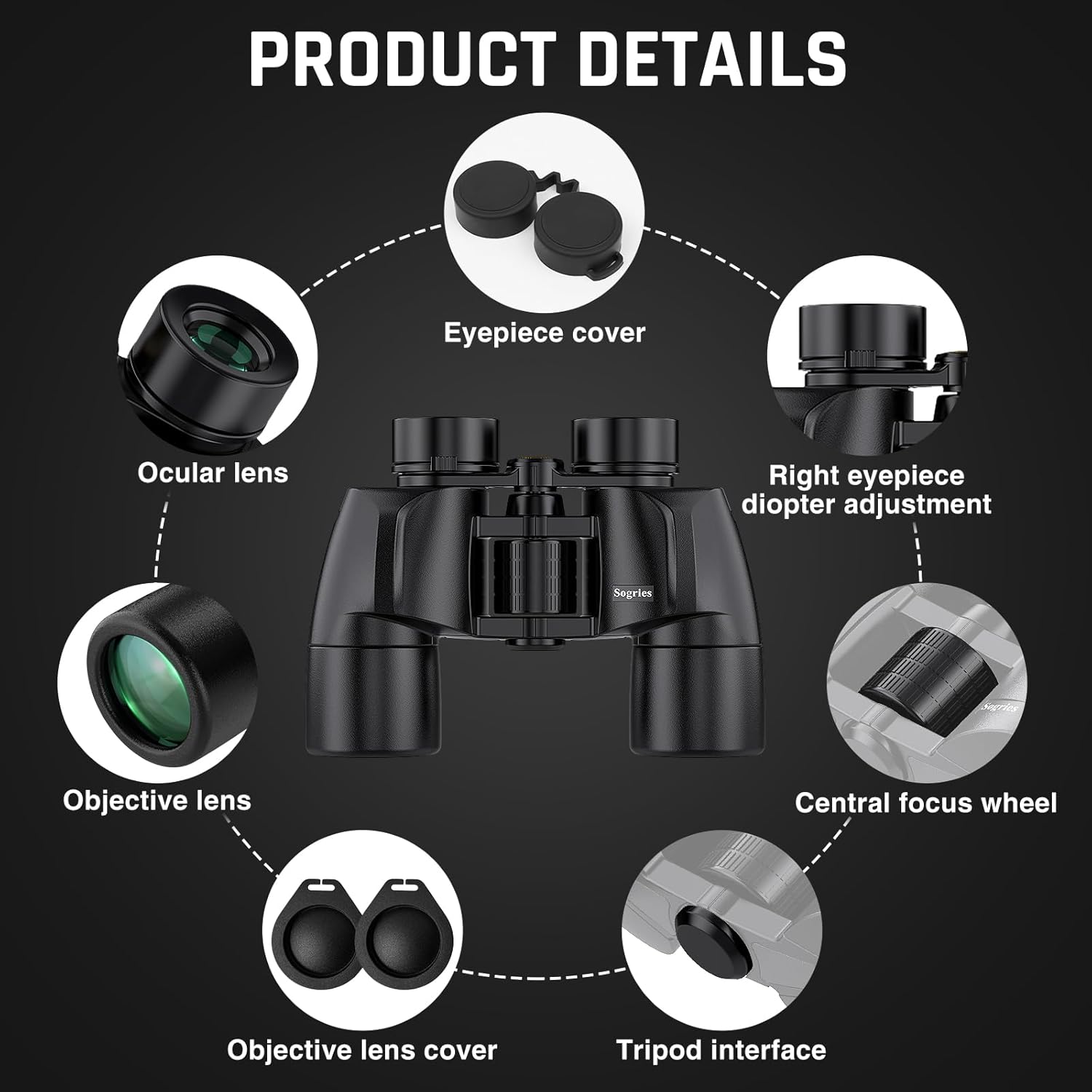 8x40 Binoculars for Adults - HD High Powered Binoculars for Bird Watching, IPX7 Waterproof Fogproof,Fully Multi-Coated BAK4 Prism Optics for Hunting,Travel