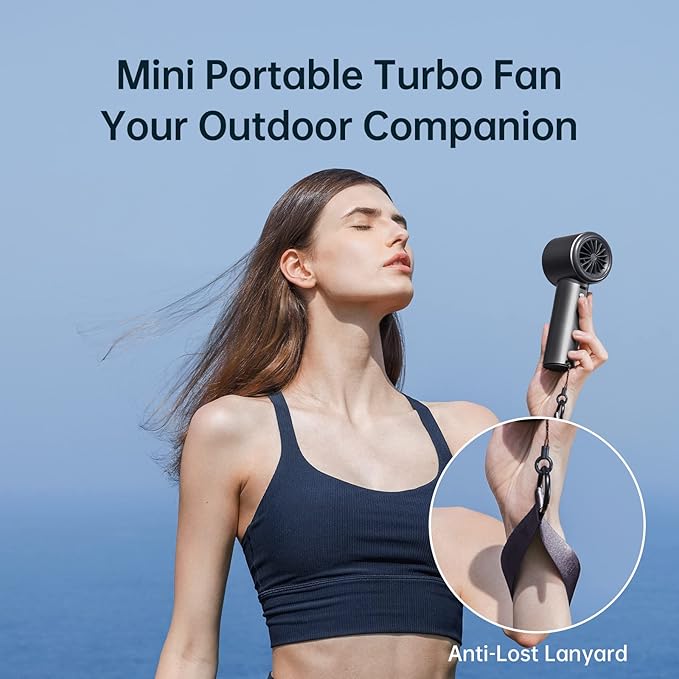 JISULIFE Handheld Fan Pro Series - Extreme Cooling Output: 1-100 Speed Scroll Wheel, Metal Body, Digital Display, 1.5H Fast Charge, 5000mAh-Portable Fan for Travel Outdoor, Gifts for Women Men(Grey)-BubblyBeeBaby