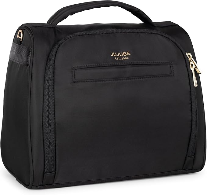 JuJuBe New Insulated Bottle Bag, Breastmilk Storage Bag for Baby Bottles, Travel Insulated Waterproof Lunch Bag or Cooler Bag for Nursing, Milk, Food, Baby Formula, Snacks, Black, Mothers Day Gift-BubblyBeeBaby