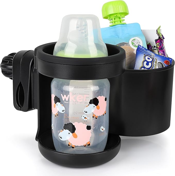Accmor Universal Cup Holder, Stroller Cup Holder, 360° Rotatable Large Caliber Designed Bottle Holder for Stroller, Bike, Wheelchair, Walker, Scooter-BubblyBeeBaby