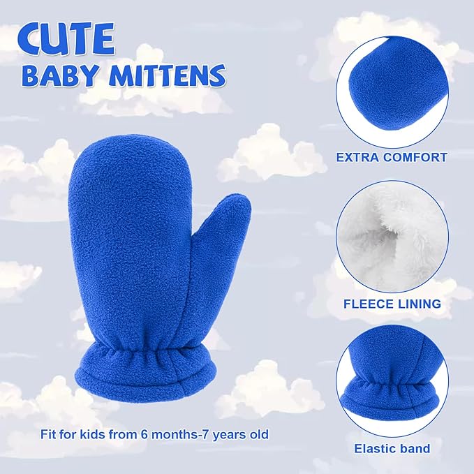 BAVST Baby Toddler Winter Mittens Girls Warm Fleece Lined Gloves Kids Sherpa Lined Mittens for Boys-BubblyBeeBaby