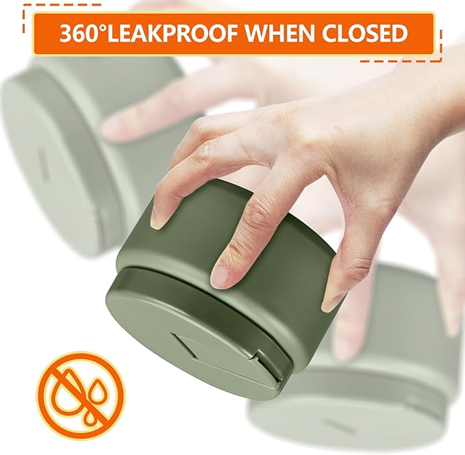 13.5oz Kids Thermos for Hot Food, Insulated Vacuum Food Jar with Buckle Lid, Stainless Steel Wide Mouth Leak Proof Insulated Lunch Container for School Picnic Travel, Green-BubblyBeeBaby