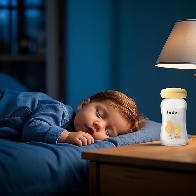 YOHKOH Breast Milk Storage Bottles - Wide Neck Glass Breastmilk Storage Bottles with Lids, BPA-Free (Yellow, 5.4oz (Pack of 6))-BubblyBeeBaby