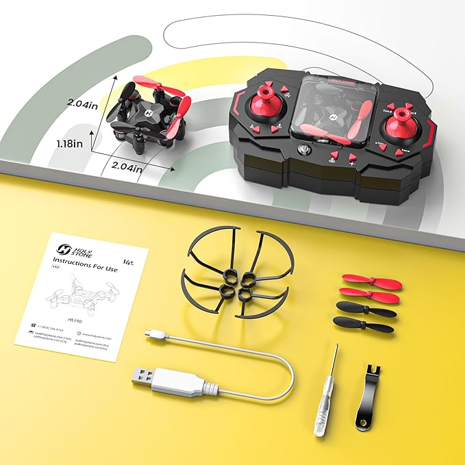 Holy Stone HS190 Foldable Mini Nano RC Drone for Kids Gift Portable Pocket Quadcopter with Altitude Hold 3D Flips and Headless Mode Easy to Fly for Beginners-BubblyBeeBaby